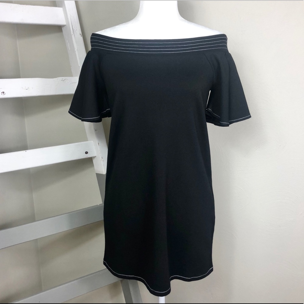 ZARA Trafaluc Off Shoulder Flutter Sleeve Dress S